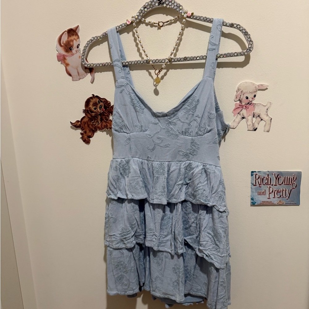 Altar'd State Light Blue Mini Dress